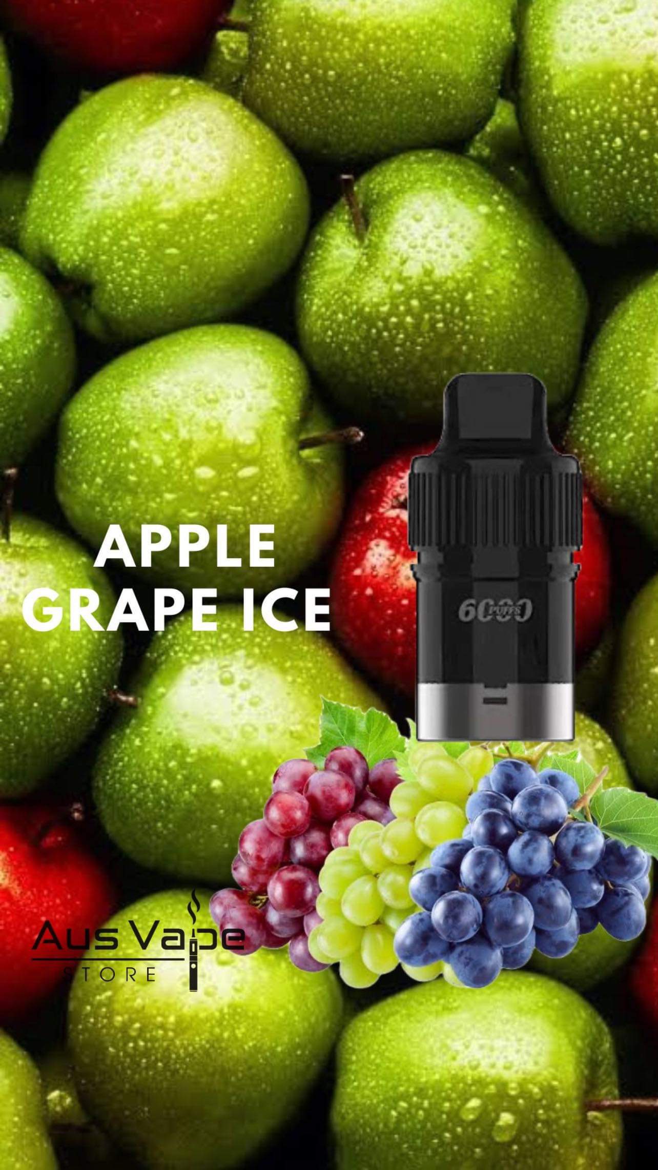 IGET BAR PLUS POD ONLY – APPLE GRAPE ICE – 6000 PUFFS