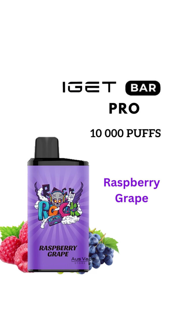IGET BAR PRO – RASPBERRY GRAPE – 10 000 PUFFS