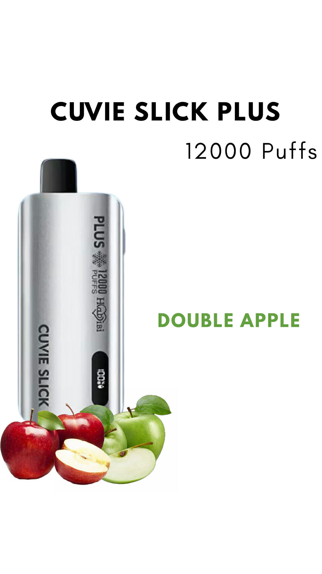HQD CUVIE SLICK HABIBI – DOUBLE APPLE – 12000 PUFFS